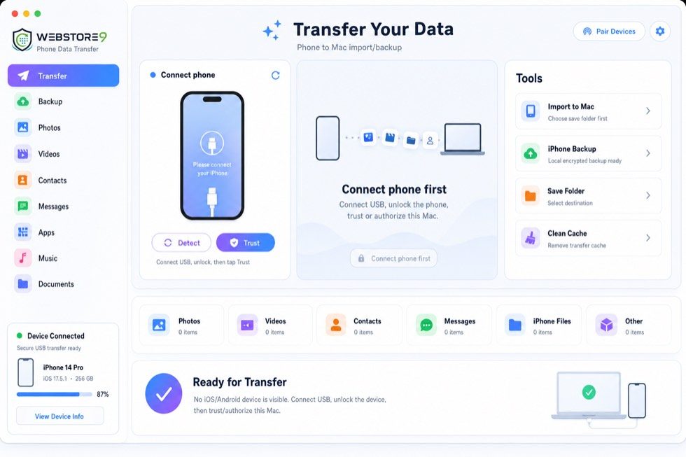 Mobile Data Transfer Software in India by WebStore9 Solution